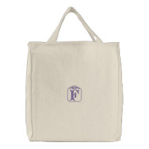 Sac brodé par monogramme d'ange de la lettre F