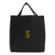 Sac brodé par monogramme de fantaisie de la lettre