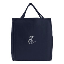 Sac brodé par monogramme de fantaisie de la lettre