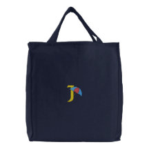 Sac brodé par monogramme de parapluie de la lettre