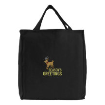 Sac brodé par renne