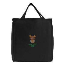 Sac brodé par renne