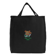 Sac brodé par renne