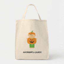 Sac de Halloween de des bonbons ou un sort de citr