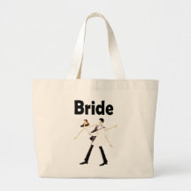 Sac de jeune mariée avec la jeune mariée et le mar