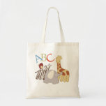 Sac fourre-tout à animaux d'alphabet avec des lett