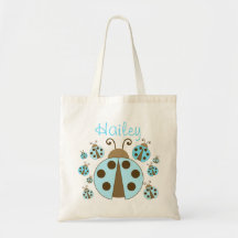 Sac fourre-tout bleu à coccinelle