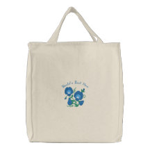Sac fourre-tout bleu à pois doux de la meilleure m