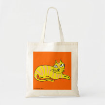 Sac fourre-tout jaune à chat