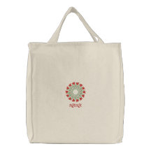 Sac fourre-tout réutilisable brodé floral à toile 