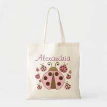 Sac fourre-tout rose à coccinelle