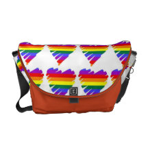 Sac messenger à coeurs déchiré par gay pride d'arc sacoche