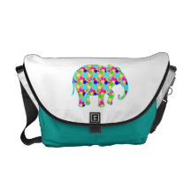 Sac messenger à éléphant de point de polka sacoche