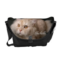 Sac messenger blond à chat persan besaces