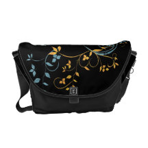Sac messenger jaune-bleu noir à Rickshaw de vignes Besace