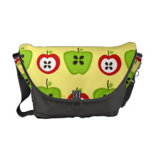 Sac messenger rouge et vert à pommes sacoches