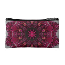 Sac rose de cosmétique de kaléidoscope de fleur trousses de maquillage