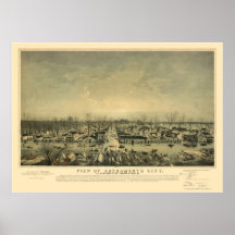 Sacramento, carte panoramique de CA - 1850 Posters
