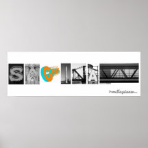 Saginaw marque avec des lettres l'affiche