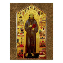 Saint Francis d'iconographie médiévale d'Assissi Cartes Postales