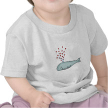 Saint-Valentin - baleine mignonne avec des coeurs T-shirt