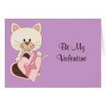 Saint-Valentin Kitty avec des chocolats Carte