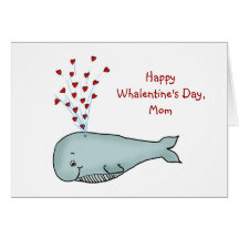 Saint-Valentin pour la maman - baleine mignonne av Cartes De Vœux