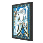 Saint vintage Nicholas de Noël dans le bleu avec d Impressions Sur Toile