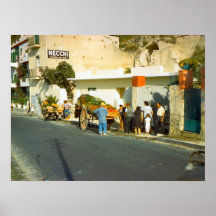 Salerno, plantaardige verkoper poster