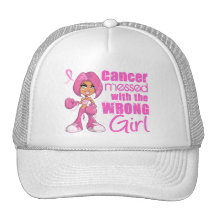 Sali avec le cancer du sein faux de bande dessinée casquettes