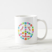 Salle de bal d'amour de paix tasse à café