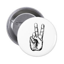 salut de victoire ou signe de paix badge