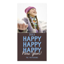 Salutation heureuse heureuse de carte photo de bon cartes de vœux avec photo