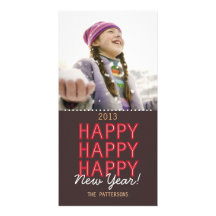 Salutation heureuse heureuse de carte photo de bon modèle pour photocarte