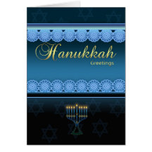 Salutations de Hanoukka - élégant bleu - carte de 