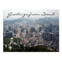 salutations de vue de Séoul Carte Postale