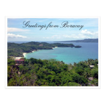 salutations d'île de boracay cartes postales