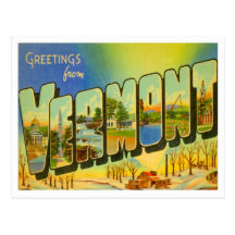 Salutations du Vermont Cartes Postales