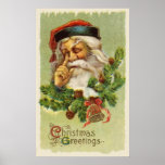 Salutations vintages de Noël Posters