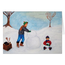 Samen doorbrengend een Dag van de Sneeuw Kaarten