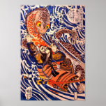 Samouraïs combattant des beaux-arts de salamandre  posters