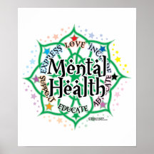 Santé mentale Lotus Affiches