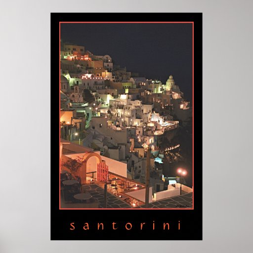 Santorini par nuit posters
