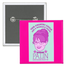 Sarah Palin, bouton du contact de la femme Badge Avec Épingle