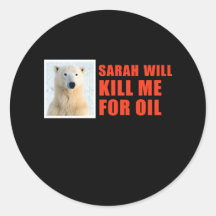Sarah zal me voor olie doden ronde sticker