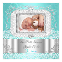 Sarcelle d'hiver de baptême de baptême de bébé ou  cartons d'invitation personnalisés