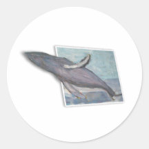 saut_baleine autocollant rond