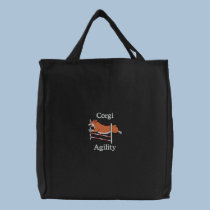 Saut d'agilité de corgi sacs brodés