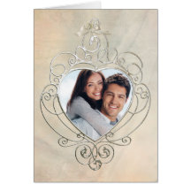 Sauvez le cadre de photo d'argent de date carte