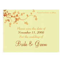 Sauvez le faire-part de date - automne chaud carte postale